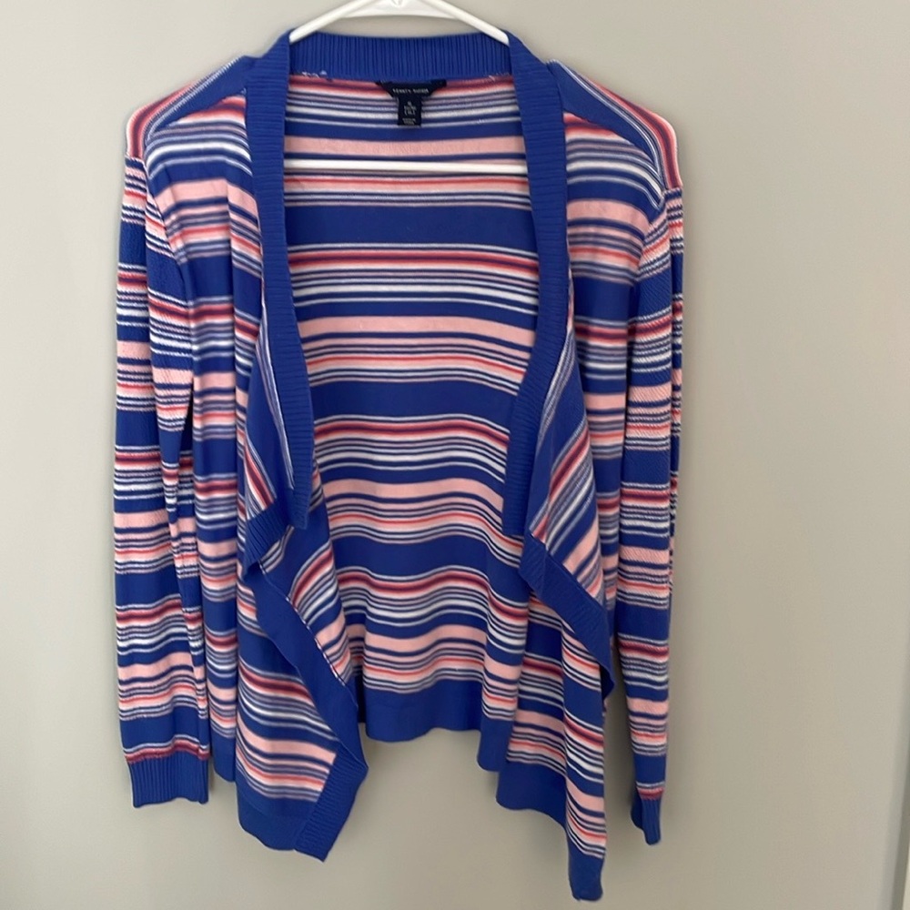 Tommy Hilfiger Blue and Pink Striped Cardigan